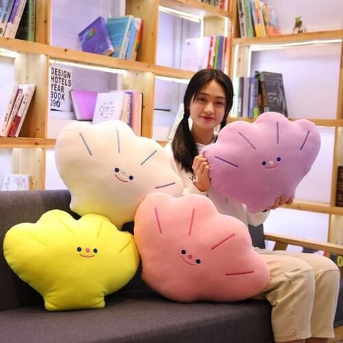 Creative Simulation Rainbow Shell Pillow Plush Toy Cushion Color Large Shell Sofa Pillow Back Home Decoration Children Girl Gift
