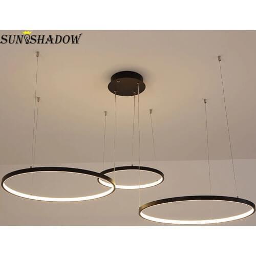 Minimalist Modern Led Chandelier Hanging Lamp 40 60 80CM 3 Circle Chandelier Lighting for Foyer Living room Dining room Kitchen