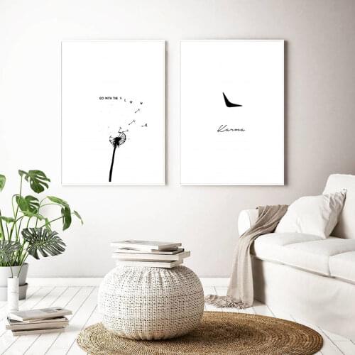Minimalist Black White Dream Cather Art Canvas Painting Simple Quotes Poster and Print Wall Pictures for Living Room Home Decor