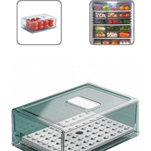 Multifunction Healthy Transparent Eggs Storage Box Drawer Rack Fruit Case for Household