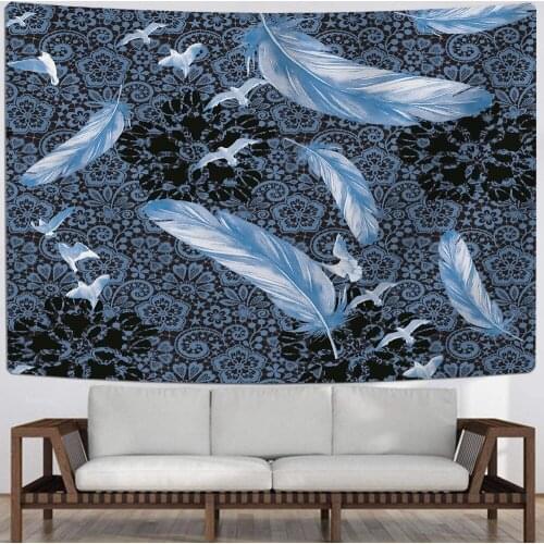 Fashion Vintage Tapestry 3D Peacock Feather Tapestry Wall Cloth Wind Chimes Tapestry Dormitory Bedroom Tapestries Home Decor