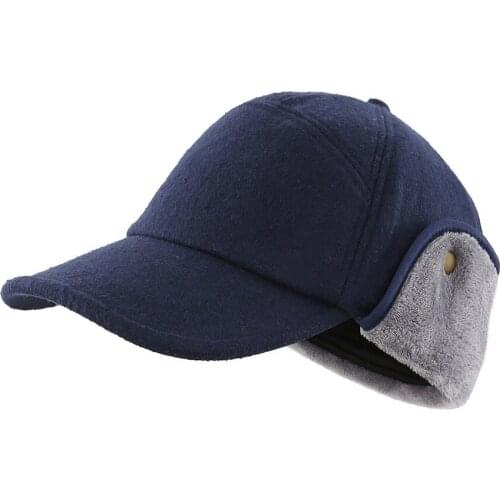 Connectyle Mens Winter Baseball Cap with Brim Visor Earflap Fitted Hat Faux Fur Lined Outdoor Daily Warm Cover Neck Hats