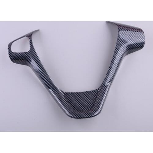 Car Steering Wheel Trim Cover Carbon Fiber Texture Fit For Ford Fiesta Mk7/7.5 2008 2009 2010 2011 2012 2013 2014 2015 2016 2017