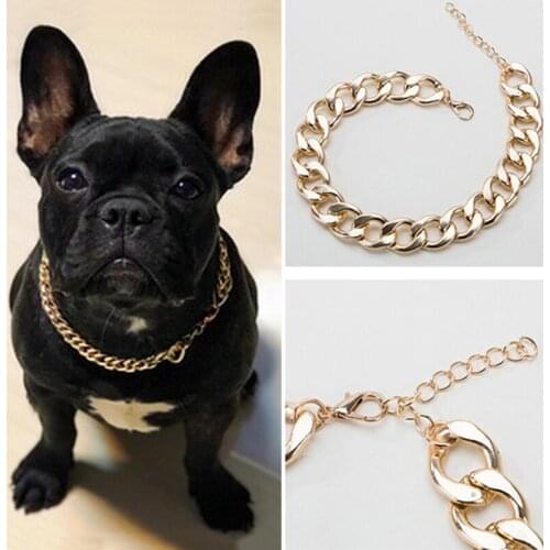 Small Dog Snack Chain Teddy French Bulldog Necklace Silvery/Golden Pet Accessories Dogs Collar