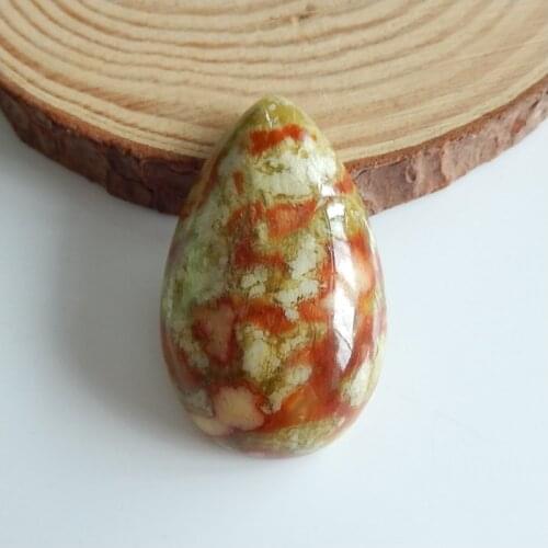 Natural Gemstone Serpentine Jasper fashion pendant Cabochon,Semiprecious pendant cabochons,40x25x10mm,13.2g