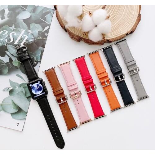 Genuine Leather strap for Apple watch band 42mm 44mm iWatch 38mm 40mm Single tour bracelet Series 5 4 3 6 2 1 SE