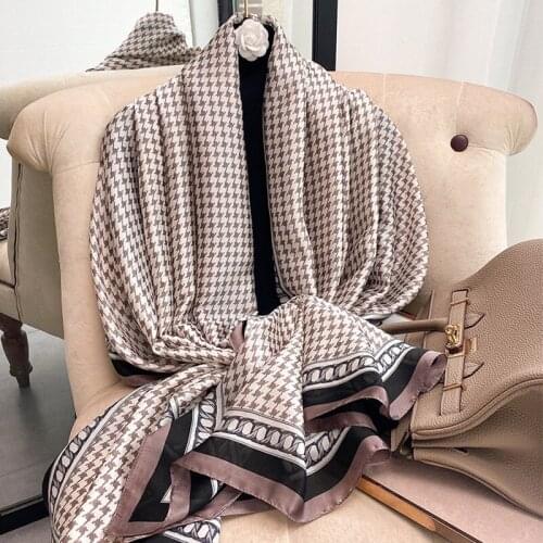 2020 Luxury brand Autumn and winter women New style Fashion Color matching Print silk scarf lady Popular headcloth beach shawl