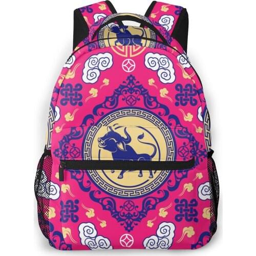 Backpack Women Shoulder Bag For Teenage Girls Asian Zodiac Ox Sign Bagpack Female Ladies School Backpack