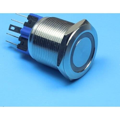 Ring illuminated 22mm Self-locking stainless steel push button switch