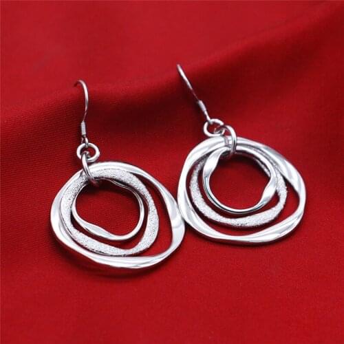 Pure Silver Earrings For Woman Multi Circles Earing Brincos Femme Pendientes Mujer High Quality Jewelry Acessories Party Gifts