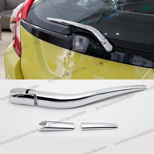 Lsrtw2017 shiny silver mirror surface abs car rear rain water wiper for honda fit 2014 2015 2016 2017 2018 2019 window jazz