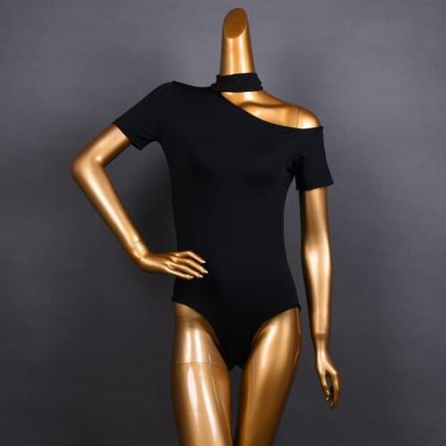 Latin Dance Tops Women Samba Dancewear Ballroom Practice Wear Black Bodysuit Stage Costume Tango Dance Outfit Hip Scarf JL3219