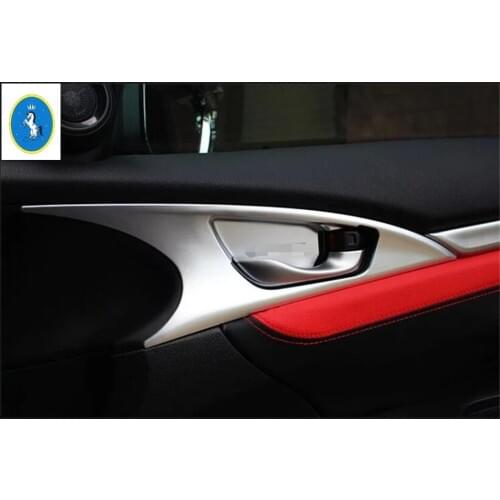 Yimaautotrims Auto Accessory Inner Door Pull Doorknob Handle Hand-clasping Bowl Cover Trim Fit For Honda Civic 2016 - 2020 ABS