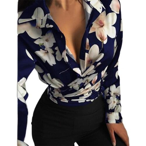 Butterflies Print Women Shirt Turn-down Collar Autumn Long Sleeve V Neck Pullover Blouse Ladies Clothing Print Shirt Blouse
