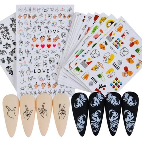 1PC 3D Nail Sticker Flower Idyllic Spring Design Sliders Decals Nails Art Inscriptions Manicure Tattoo Decorations