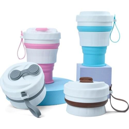 1PC Business Trip Silicone Foldable Water Cup Mini Portable Outdoor Sports Large Capacity Retractable Compression Practical