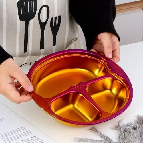 High Quality Stainless Steel Student Divided Dinner Tray Lunch Container Fast Food Storage Kid Plate With Lid for School Canteen