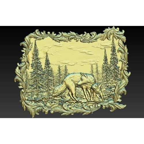 Fox 3D Relief Model in STL format for cnc or 3D printers