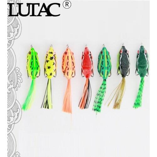 5 pcs set frog LUTAC fishing lures frog lures soft plastic frog 45mm 7g hot sale frogs