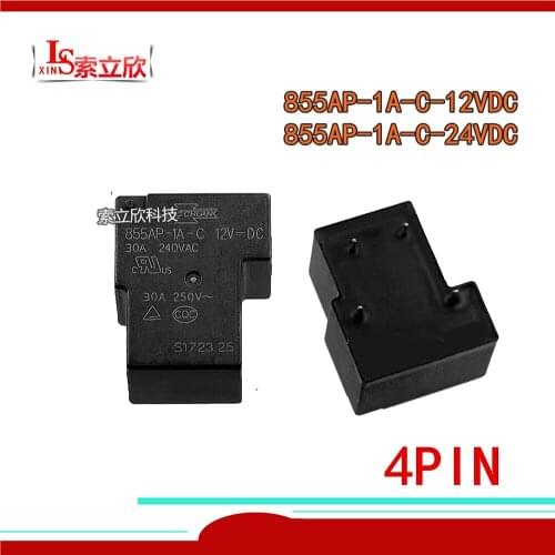 5pcs/lot 100%New Relay 855AP-1A-C-12VDC 855AP-1A-C-24VDC 855AP-1A-C-48VDC 855AP-1A-C 12V 24V 48V 855AP 1A C 30A 4PIN