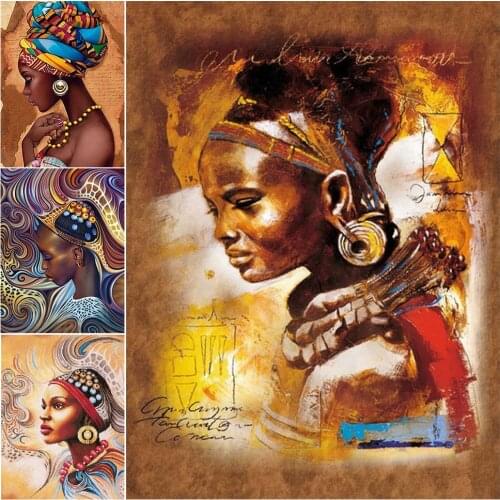 5D DIY Diamond Painting Black Woman Full Drill Mosaic Embroidery Handmade Hobby Cross Stitch Kits Home Decor Art picture gift