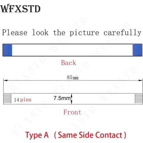 85mm 14pins 7.5mm Type A New Flex cable AWM 20706 105C 60V VW-1 Same Side Copper Contact E118077 or E129545 or Others