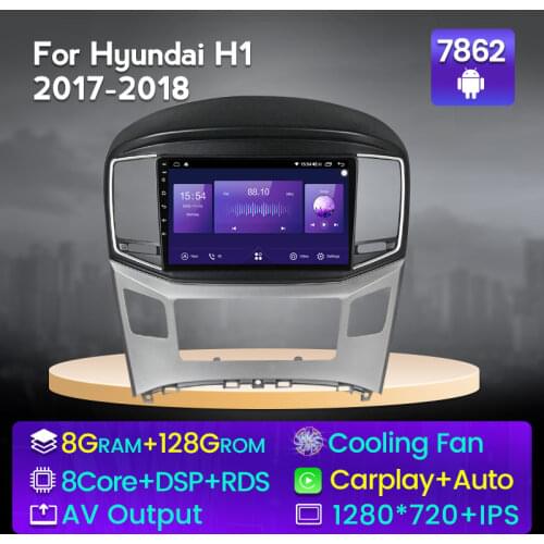 6G 128G Fan Android 11 BT Car Radio Video Multimedia Player Navigation GPS For Hyundai Grand Starex H1 2017 2018 2 DIN No dvd