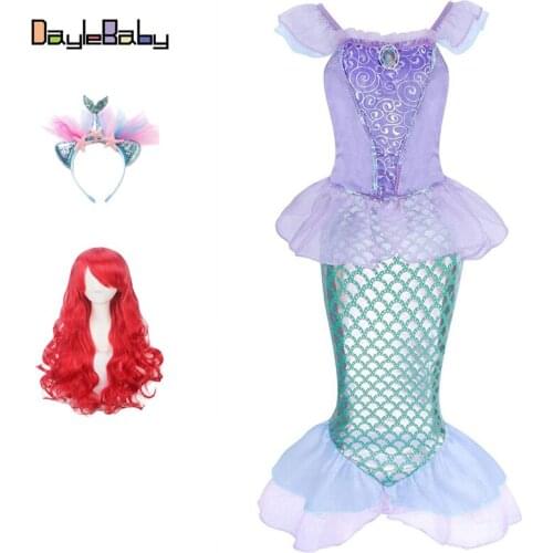 DAYLEBABY Girls Aquaria The Mermaid Costume Deluxe Toddler Child Linda Dress up Fancy Party Kids Dress