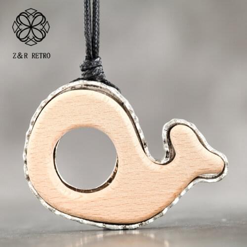 Long Necklace For Women Jewelry Handmade Wood Fish Pendant Necklaces&Pendants Neck Decoration Gifts Necklaces Choker Rope Chains