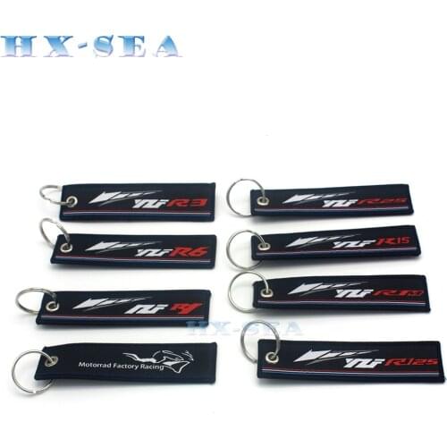 For Yamaha YZF R1 R3 R6 R15 R1M R125 R25 NEW Motorcycle Key Chain Woven Key Ring Tag Label Chain Black Fashion Keychain