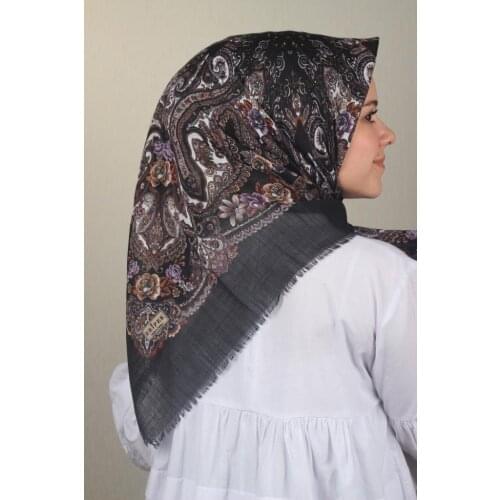 ERİPEK PATTERNED LINEN FLAMLI SCARF-DESEN-18-RENK-12