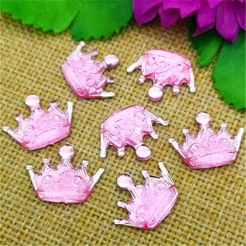 50Pcs 15*18mm Crown Resin AB Color FlatBack Scrapbook Appliques Decoration DIY