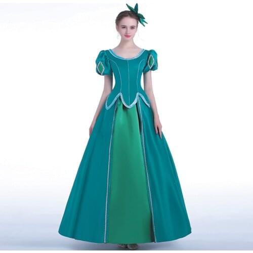 Anime Mermaid Cosplay Ariel Costume Adult Women Green Performance Princess Dress Carnival Christmas Ball Gown