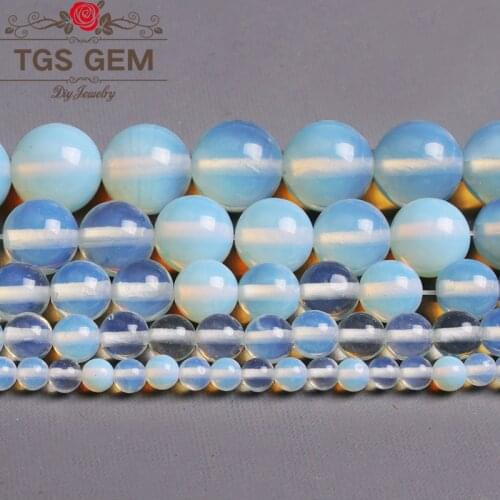 Natural Stone Opalite Quartz Beads White Opal Round Loose Beads Spacer 4 6 8 10 12 14MM DY Bracelet Jewelry Making Wholesale