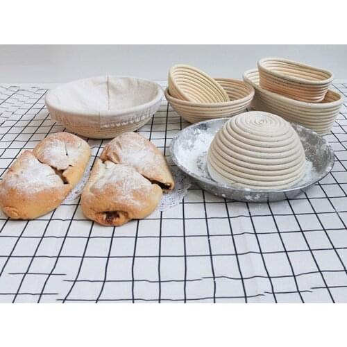 Round Banneton Dough Proofing Rising Rattan Weaved Bread Baskets Fermentation Rattan Bowl For Home Baking Food Storage Basket
