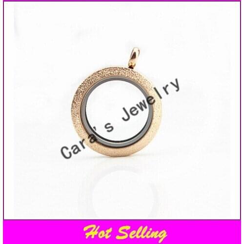 Hot selling stainless steel twist floating lockets rosr gold screw sparkle memory locket 25mm