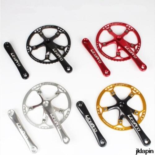 Litepro Bicycle Crankset Integrated Single Chainwheel Crankset Crank 45 47 53 56 58T BCD 130mm For Folding Bike Bicycle
