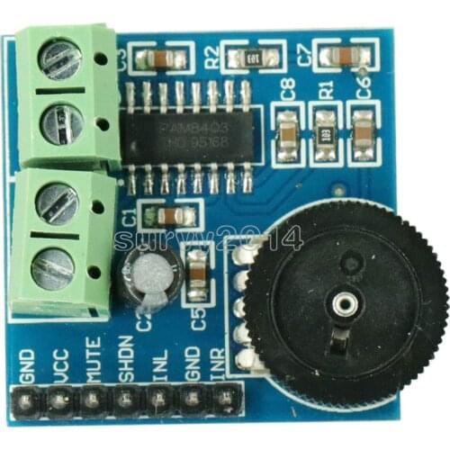 Mini PAM8403 3W two 2 Channel Way Double Track Power Audio Amplifier Module Volume Adjustment Stereo Filterless 5V Control Board
