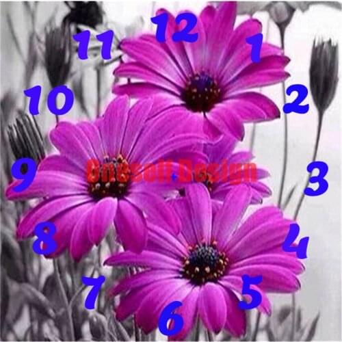 Decoration home diamond painting 5d with clock flower 5d diamond embroidery full set with clock diamond mosaic sale diy frame