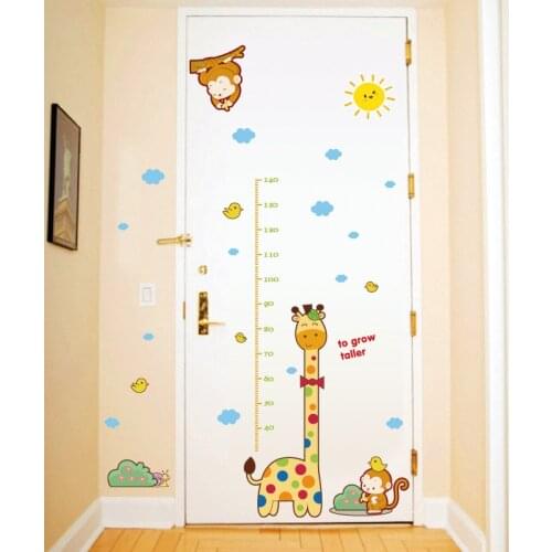 DIY Cartoon Deer Height Wall Sticker Kindergarten Childrens Room Baby Height Measurement Wall Stickers Home Decoration Stickers