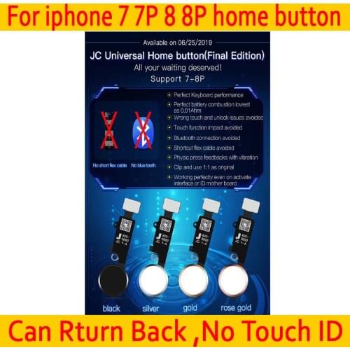 New JC YF Universal home button For iphone 7/7 plus/8/8 plus return button key only back function and screen shot no touch ID