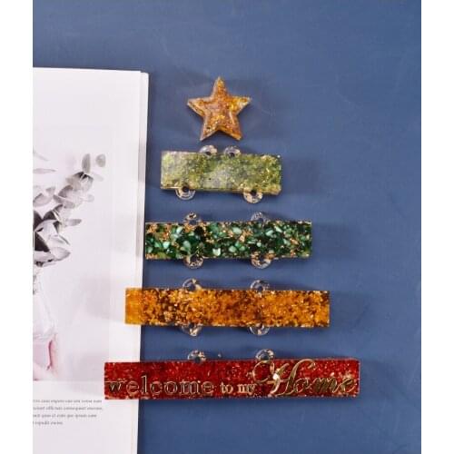 2021 New DIY Resin Crystal Epoxy Mould Christmas Pendant Decoration Silicone Mould Home Ornament Hanging Tags Making Tools