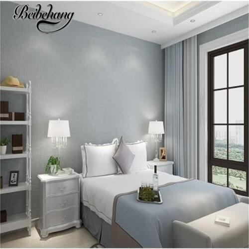 Beibehang modern simple and warm bedroom plain non-woven wallpaper fashion TV background wall living room solid color wallpaper
