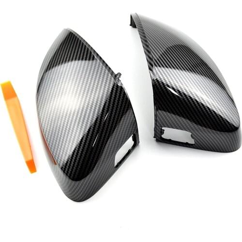Pair for Audi A3 S3 8V Side Wing Mirror Covers Caps (Carbon Look) 2017 Replace 2015 2016 2018 2013 2014 2019
