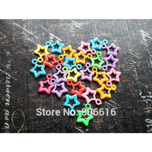 20MM 1500Pcs/lot Mix Color Star Tone Plastic Acrylic Beads Jewellery Charms