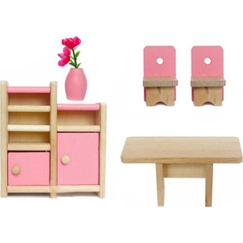 Pink Furniture Dollhouse Children Birthday Gifts Infant Educational Playing Toys Develop Intelligence Endless Happiness