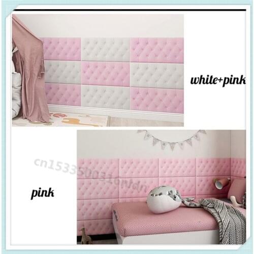 Self-adhesive 3D Three-dimensional Wall Stickers Thicken Tatami Anti-collision Wall Mat Childrens Bedroom Bed Soft Cushion