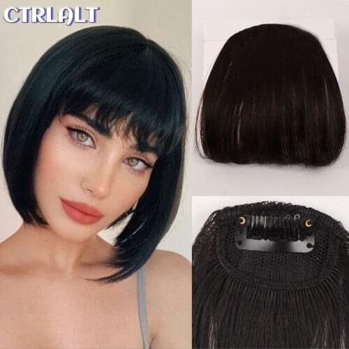 Synthetic Fake Bang Hair Piece Clip In Hair Extension Fake Fringes Bang Women Natural Air Bangs Clip on Bangs