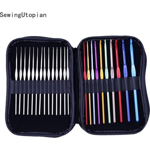 24PCS Hand Sewing Needles Knitting Needles Metal Crochet Sweater Needles Suit Stainless Steel Aluminum Crochet Set