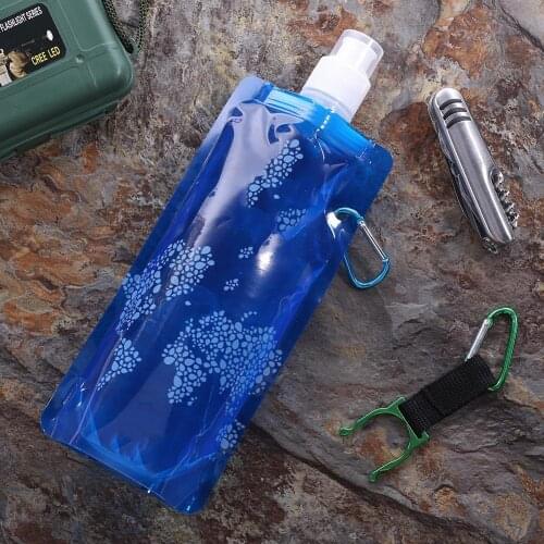 Ultralight Foldable Water Bag Soft Flask Bottle For Outdoor Sport Hiking Camping Water Bag Folding Water Bucket With Hook